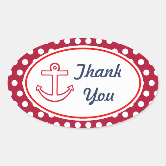 いかりドットサンキューステッカー 楕円形シール (正面)