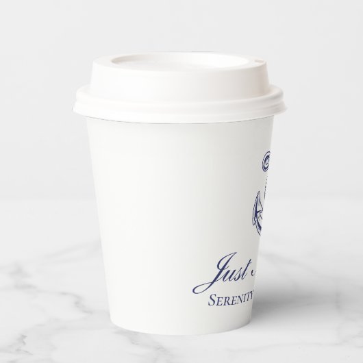 いかりネイビーブルーたった今結婚しました航海の結婚ズ 紙コップ (正面)
