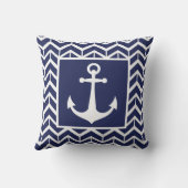 いかりネイビーブルーホワイトヘリンボーンコースタルプール クッション (裏面)