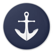 いかりネイビーブルー&ホワイトホーム航海のデコール セラミックノブ (正面)
