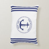 いかりネイビ航海のーブルーストライプファミリ名 アクセントクッション (裏面(縦))
