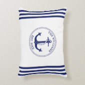 いかりネイビ航海のーブルーストライプファミリ名 アクセントクッション (正面(垂直))