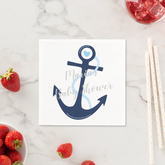 いかりネイビ航海のー男の赤ちゃんシャワーナプキン スタンダードカクテルナプキン (インサイチュ)