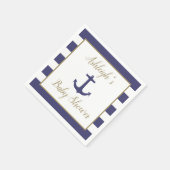 いかりネイビ航海のー金ゴールドボーイベビーシャワー スタンダードカクテルナプキン (角)