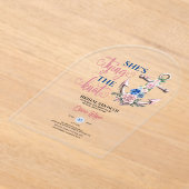 いかりバラタイイングザノット航海のブライダルシャワー アクリル招待状 (レイダウン)