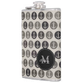 いかりパターンのモノグラム フラスク (左)