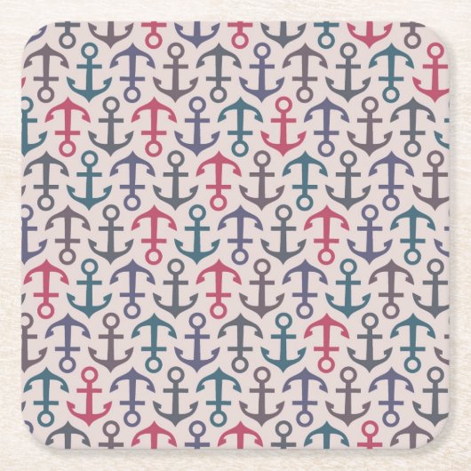 いかりパターン スクエアペーパーコースター (正面)