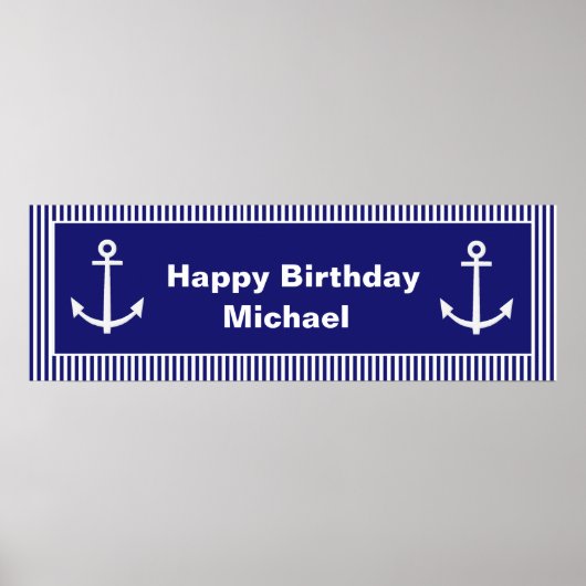 いかりパーソナライズされたバナー ポスター (正面)