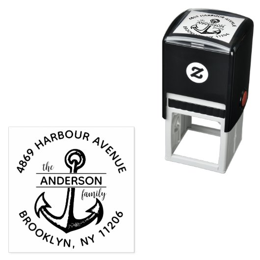 いかりパーソナライズされたファミリー差出人住所 セルフインキングスタンプ (インサイチュ)