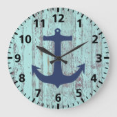 いかりビーチシャビーシック ラージ壁時計 (正面)