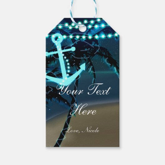 いかりビーチパームツリーズ&ライトギフト素朴ラベル ギフトタグ (正面)