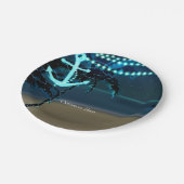 いかりビーチライト&パームツリーズ結婚プレート ペーパープレート (アングル)