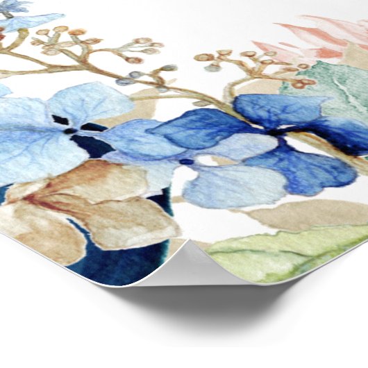 いかりビーチ航海のフローラベビーシャワー歓迎 ポスター (角)