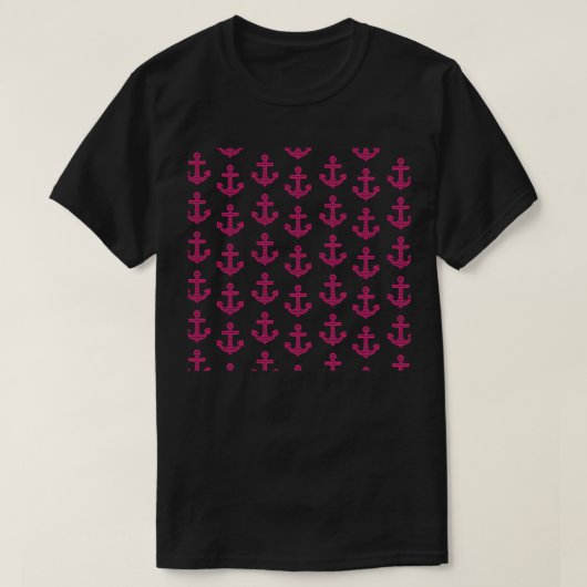 いかりピンクガールズキャプテンパターン女性デザイン Tシャツ (デザイン正面)