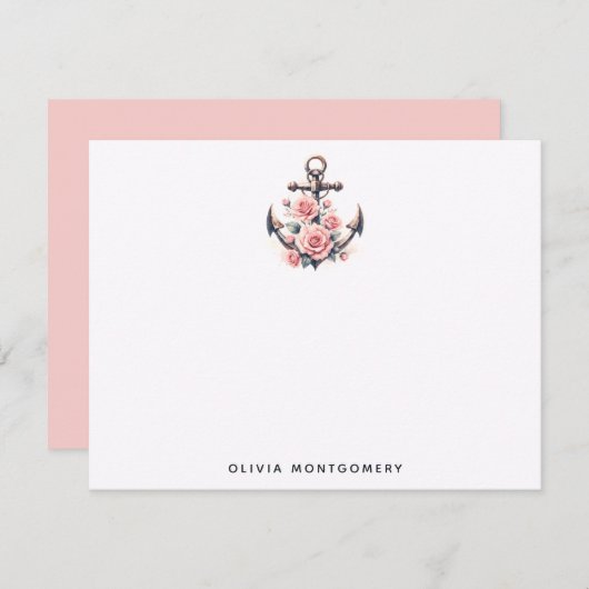 いかりピンクローズ航海のパーソナル ノートカード (正面/裏面)