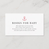 いかりピンク赤ちゃんシャワー予約リクエスト エンクロージャーカード (正面)