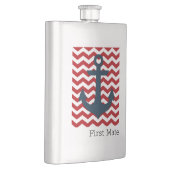 いかりファーストメイト航海のボート愛国的おもしろい フラスク (右)