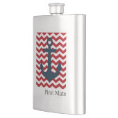 いかりファーストメイト航海のボート愛国的おもしろい フラスク (左)