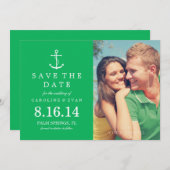 いかりフォトウェディング日付を保存{green} セーブザデート (正面/裏面)