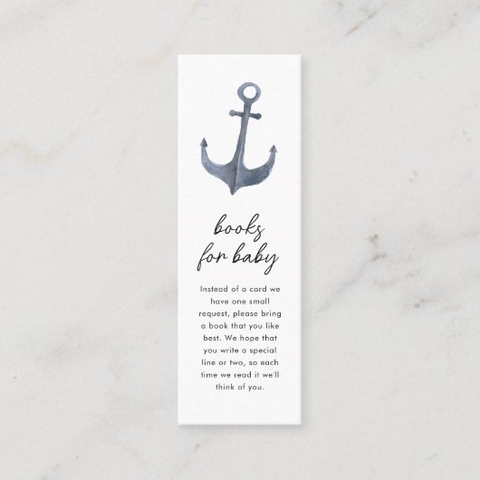 いかりブックリクエスト |赤ちゃんシャワーエンクロージャカード スキニー名刺 (正面)