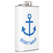 いかりブルーパーソナライズされたザボート名 フラスク (右)