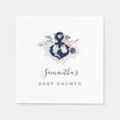 いかりブルービーチ航海のフローラベビーシャワー スタンダードカクテルナプキン (正面)