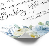 いかりブルーフローラ航海のベビーシャワーウェルカム ポスター (角)
