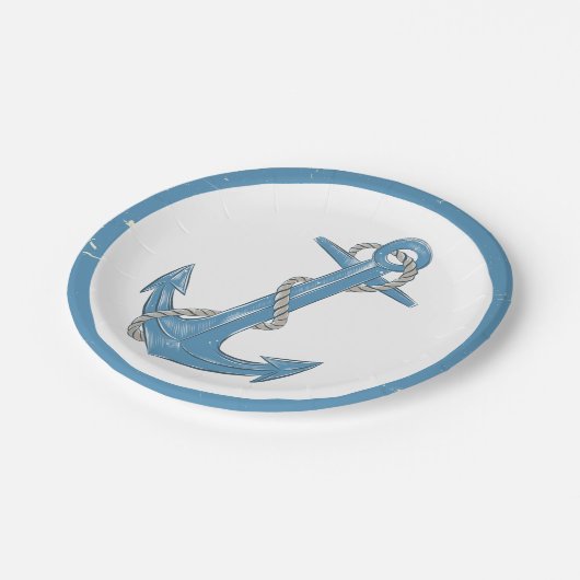 いかりブルー海ビーチ航海のパーティー結婚ズ ペーパープレート (アングル)