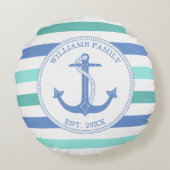 いかりブルー航海のファミリーモノグラム ラウンドクッション (裏面)