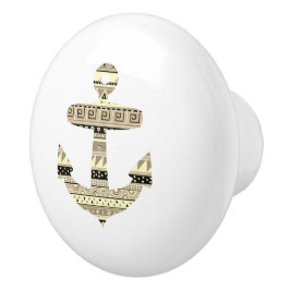 いかりベージュトリアストライプル航海のドローノブ セラミックノブ