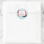 いかりホエールバースデーパーティーのシール ラウンドシール (バッグ)