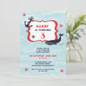 いかりホエールバースデーパーティーフラット招待状 招待状 (スタンド正面)