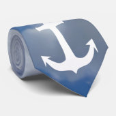 いかりホワイト+背景とアイディア ネクタイ (ロール)