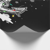 いかりボートが帆走するクリスマスサンタハットのライト。 ラッピングペーパー (角)
