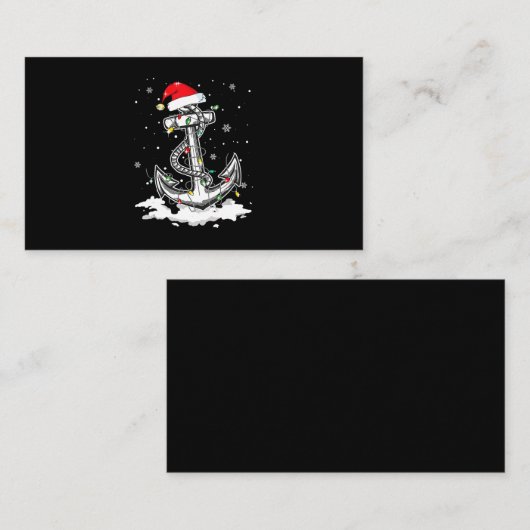 いかりボートが帆走するクリスマスサンタハットのライト。 名刺 (正面/裏面)