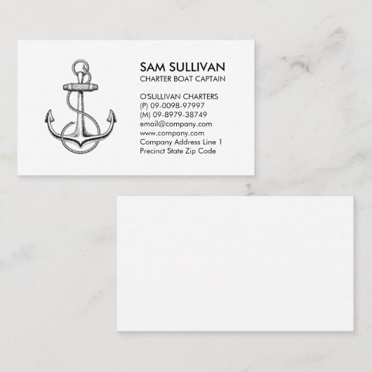 いかりボートチャーター魚釣り 名刺 (正面/裏面)