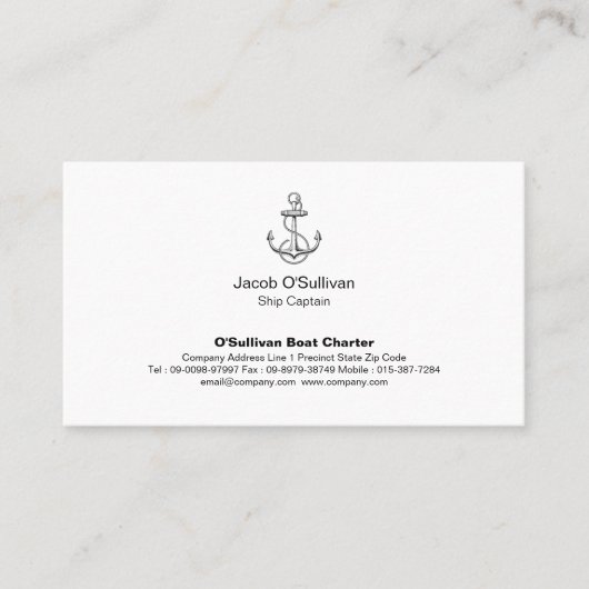 いかりボートチャーター魚釣り 名刺 (正面)