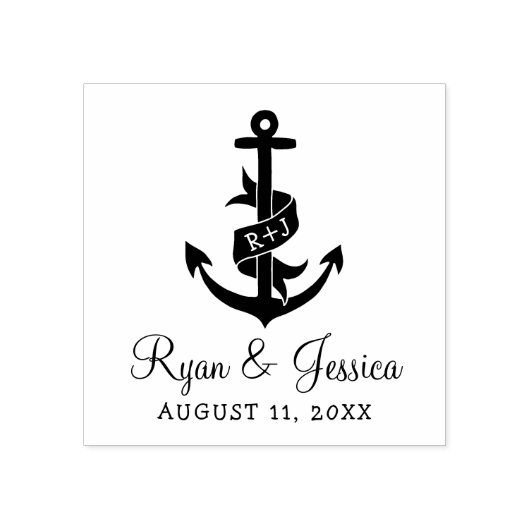 いかりモノグラムウェディングスタンプ ラバースタンプ (インプリント)