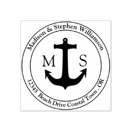 いかりモノグラムファミリー名差出人住所 ラバースタンプ