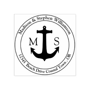 いかりモノグラムファミリー名差出人住所 ラバースタンプ