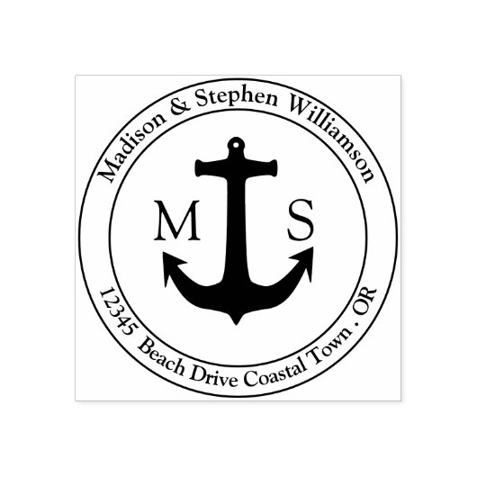 いかりモノグラムファミリー名差出人住所 ラバースタンプ (インプリント)