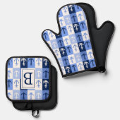 いかりモノグラムレター 鍋つかみ&鍋敷きセット (正面/裏面)