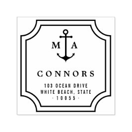 いかりモノグラム結婚フレームの自己インクスタンプ セルフインキングスタンプ