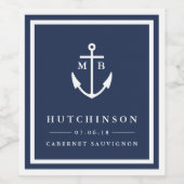 いかりモノグラム結婚式の引き出物ワインラベル ワインラベル (シングルラベル)