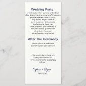 いかりモノグラム航海の、結婚式プログラム プログラム (裏面)