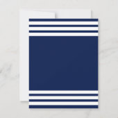 いかりモノグラム&ネームネイビーブルー&ホワイトストライプズ ノートカード (裏面)