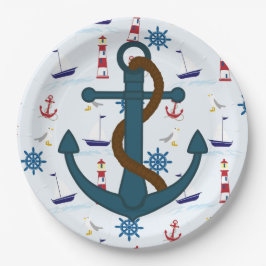 いかりライトハウスプリント紙プレート ペーパープレート