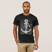 いかりライフ – 航海のヴィンテージタイポグラフィ Tシャツ (正面フル)