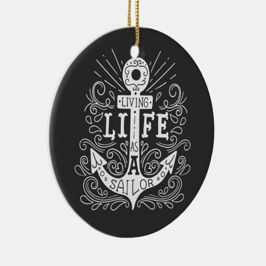 いかりライフ – 航海の引用文オーナメント セラミックオーナメント (右)