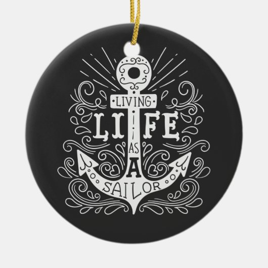 いかりライフ – 航海の引用文オーナメント セラミックオーナメント (正面)